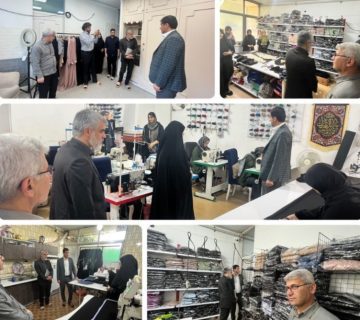 بازدید مصطفی اکبرپور از کارخانه تولید پوشاک حورا حجاب در ساری