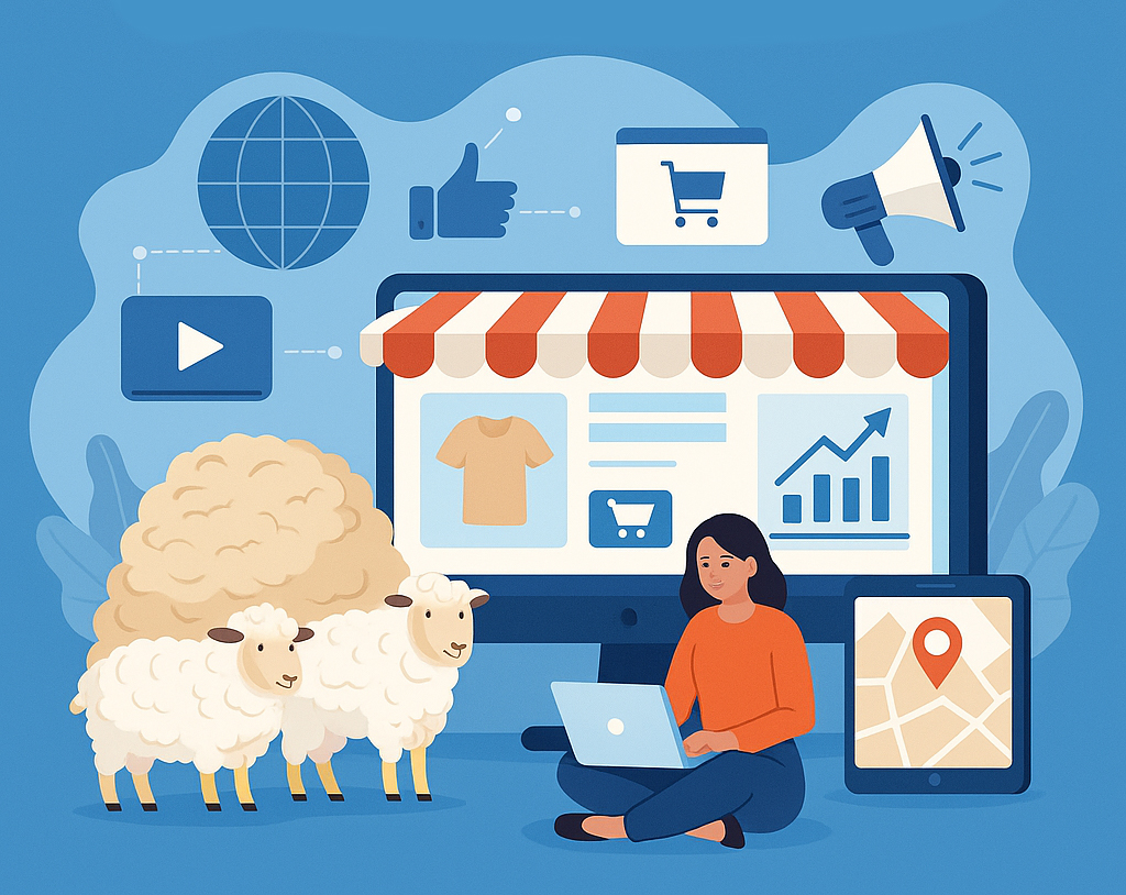 نقش حضور در فضای مجازی در توسعه کسب‌وکارهای کرک و پشم گوسفندی