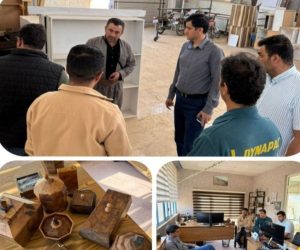 جلسه مدیرعامل شرکت یاس با تولیدکنندگان صنایع دستی روستای نی مریوان