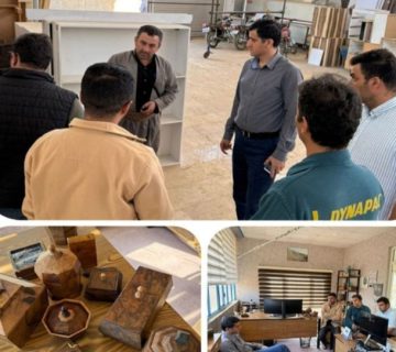 جلسه مدیرعامل شرکت یاس با تولیدکنندگان صنایع دستی روستای نی مریوان