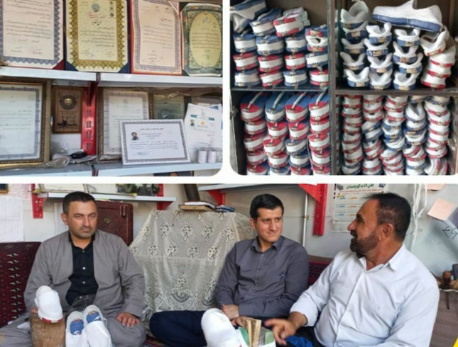 بازدید از کارگاه کلاش استاد مولود خسپی توسط مدیرعامل یاس در کردستان